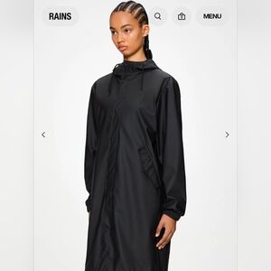 Rains Fishtail Black Hooded Parka